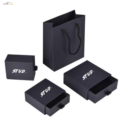 China Eco-friendly Custom Small Jewelry Necklace Ring Drawer Paper Cardboard Jewelry Packaging Box With Logo for sale