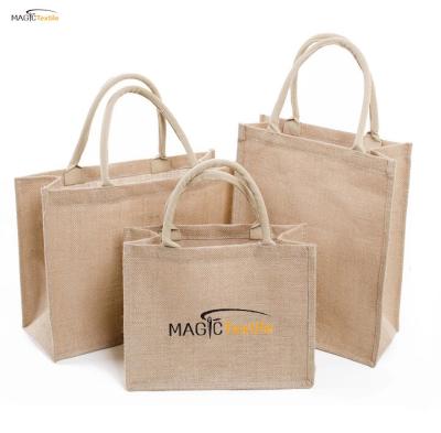 China Custom Made Biodegradable Factory Burlap Sack India Burlap Packaging Shopping Bags Biodegradable with Handles for sale