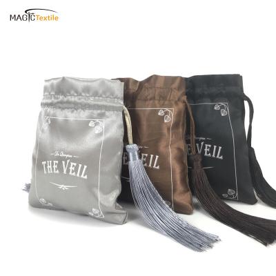 China High Quality Reusable Hair Dust Promotion Shoe 20x25cm Satin Jewelry Drawstring Pouch Silk Pouch With Logo for sale