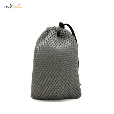 China Custom Gift Drawstring Mesh Pouch / Small Black Nylon Mesh Drawstring Bag for sale