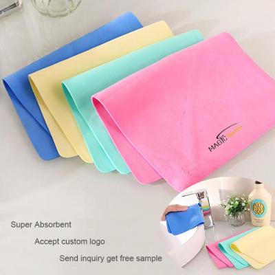 China 40*40cm tablets 350gsm wash microfiber cleaning towel deerskin nonwoven fabric optic for car for sale