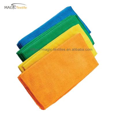 China Viable single dyed pattern and multi color 40X40CM lint free or custom size microfiber cleaning cloth for car kitchen dish for sale