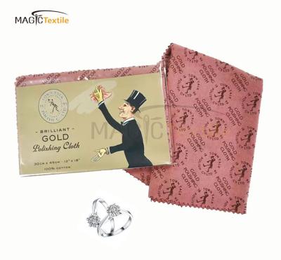 China Jewelry Cleaning Custom Logo Printed Microfiber Jewelry Polishing Cloth In Paper Card for sale