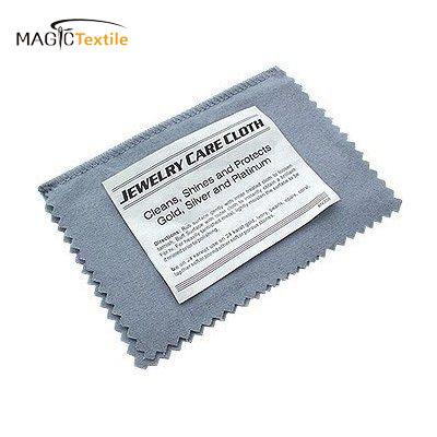 China Viable custom printed gray logo accessories dirt removal jewelry polishing cloth 4 layers with cheap price for sale