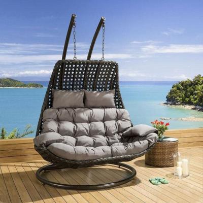 China European Standard Patio Garden Hotel Contemporary Double Swing Chair Outdoor Leisure Furniture en venta