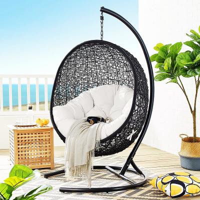 China Contemporary Style Outdoor All Weather Wicker Furniture Hotel Bedroom Patio Garden Swing Chair Te koop