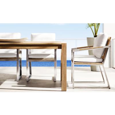 Chine 2021 Modern Wholesale Patio Dining Set Teak Table And Chairs Aluminum Garden Hotel Outdoor Furniture à vendre