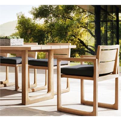 China Modern Design Patio Set Hotel Furniture Outdoor Teak Courtyard Wood Dining Table and Chairs Wood Dining Table and Chairs zu verkaufen