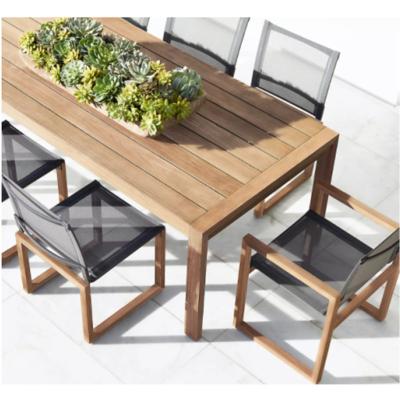 China Modern Teak Dining Table And Chairs Patio Modern Hotel Outdoor Garden Furniture for sale