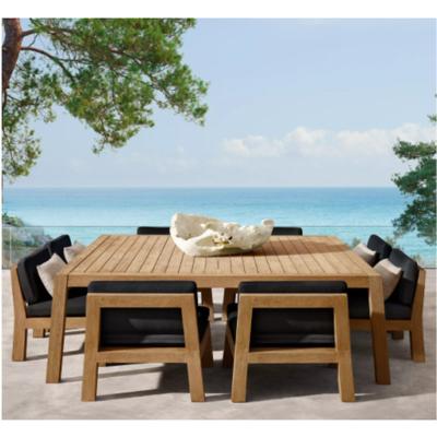 Cina New Design Modern Solid Teak Garden Patio Wood Dining Table And Chairs Outdoor Hotel Furniture in vendita