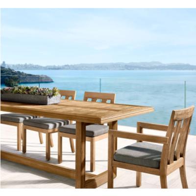 China Modern New Design Modern Dining Chairs Table Outdoor Garden Patio Hotel Teak Wood Furniture en venta