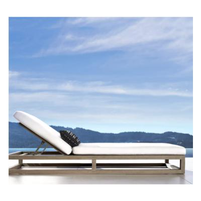 China Chaise Lounge Garden Patio Beach Modern Hotel Pool All Weather Teak Wood Furniture for sale