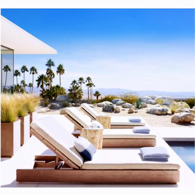 China Wholesale Modern Outdoor Beach Hotel Poolside Patio Garden Chair Sofa Solid Teak Wood Sun Furniture for sale