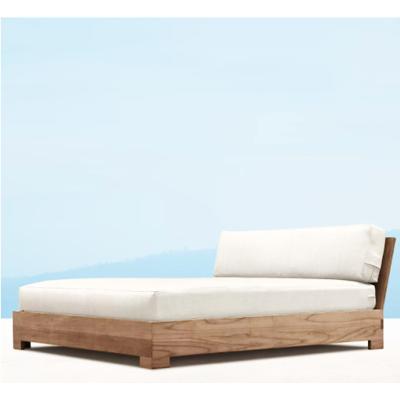 Cina Modern Design Modern Teak Leisure Daybed Outdoor Beach Garden Hotel Patio Poolside Furniture in vendita