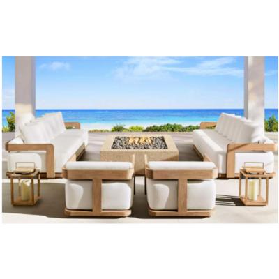 Κίνα Best Selling Modern Outdoor Leisure Sofa Set With Waterproof Fabric Teak Furniture Patio Courtyard Garden Teak προς πώληση