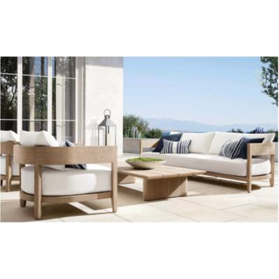 China Modern Luxury Solid Teak Furniture Outdoor Garden Patio Wooden Courtyard Sofa Set à venda