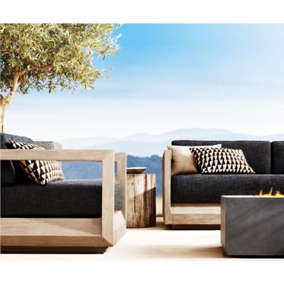 China Modern Luxury Courtyard Outdoor Waterproof Garden Teak Furniture Patio Sofa Set à venda