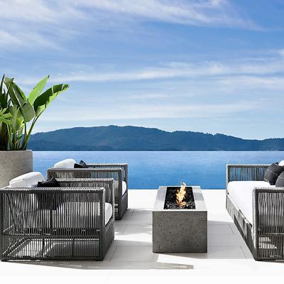 China Modern Gray Black Backyard Garden Patio Outdoor Rope Woven Living Room Sofa Furniture Luxury Outdoor Sofa Te koop