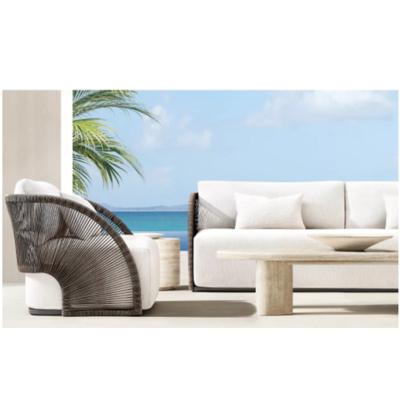 Κίνα Modern Luxury Outdoor Terrace Sofa Set With Aluminum Frame All Weather Rope Woven Garden Patio Furniture προς πώληση