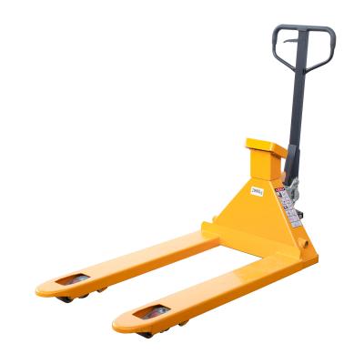 China Hotels Design Economy LCD 3 Ton Fork Lift Jack Hydraulic Hand Pallet Truck With Weight Scale for sale