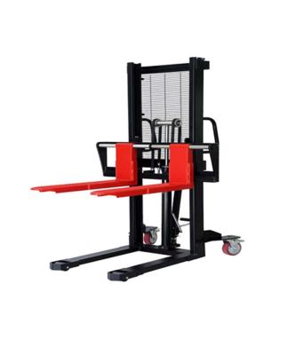 China Garment Shops Mini Forklift 910*1045mm Pu/Nylon 1.6m Manual Stacker Series for sale