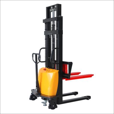 China Hotels DC Motor 1T 1.5T 2T Semi Auto Stacker Powered Pallet Truck for sale