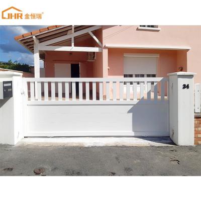 China Perfect Welding Aluminum Gates Ireland Entryway Modern Design Art Exterior Main Gates Modern Gold Doors Basic Track for sale