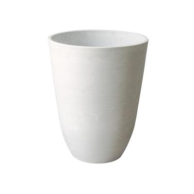 China 14 Inch Indoor Outdoor Eco-Friendly - Modern Planters White Flower Pots Tall For Balcony Garden Patio Deck for sale