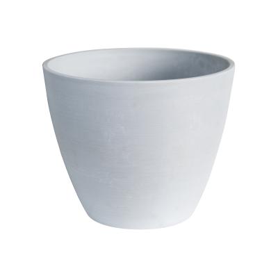 China Eco-friendly Modern Indoor White Round Shape Pot Plastic Flower Pots For Living Room for sale