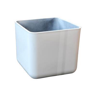 China Durable Material Wholesale Glazed Ceramic Pots Square White Ceramic Bonsai Flower Pot Planter for sale