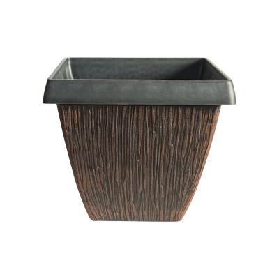 China Durable Plastic Wholesale Plastic Pots Square Antique Plant Pot Vase Modern Planter for sale