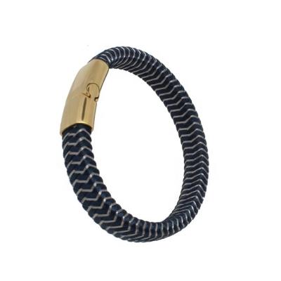 China Stainless Steel Mens Jewelry Stainless Steel Bracelet Leather Wrap for sale