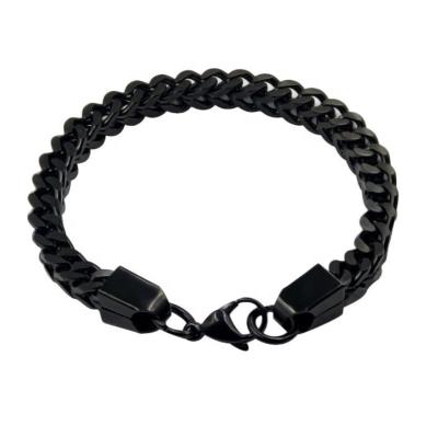 China FASHIONABLE Plated Steel Jewelry Men's Accessories Hip Hop Black Stainless Steel Couples Bracelets Men Charm Bracelet for sale