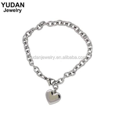 China Simple Design Stainless Steel High Polishing Stainless Steel Jewelry Heart Bracelet Women for sale