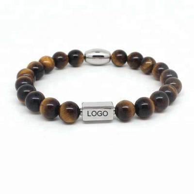 China Stainless Steel Logo Bead Bracelet Custom Made Wholesale for sale