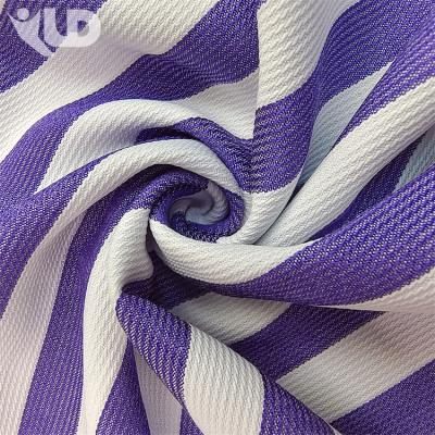 China Waterproof Custom Luxury TC Fabrics 50% Polyester 50% Cotton Blended Yarn-dyed Striped Jacquard Apparel T-shirt Fabric for sale