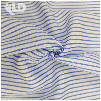 China Cheap waterproof 100% polyester microfiber yarn-dyed jacquard stripe shirt fabric for sale