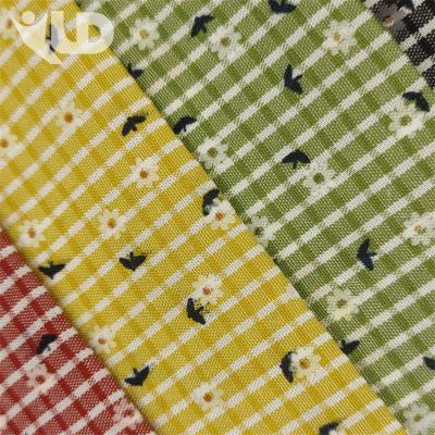 China Breathable Fabric Polyester Custom Printed Rayon Yarn-dyed Blended Plaid Garment Shirt Printed Fabric for sale