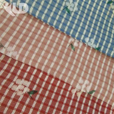 China Wholesale Custom Breathable Printed Fabric 52% Polyester 48% Rayon Blended Plaid Yarn-Dyed Women's Shirt Fabric for sale