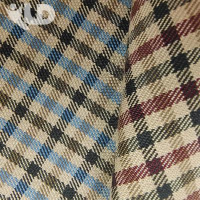 China Breathable Classic Home Breathable Spandex Blend Polyester Teardrop Fabric Plaid Twill Textile Home Textile Sofa Fabric for sale