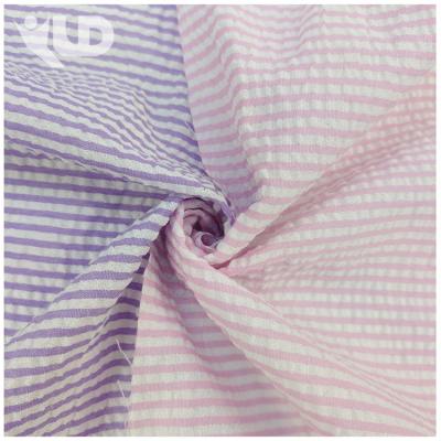 China Cheap Even Waterproof Terylene Cotton Blended Bubble Stripe Yarn-Dyed Garment Fabric for sale