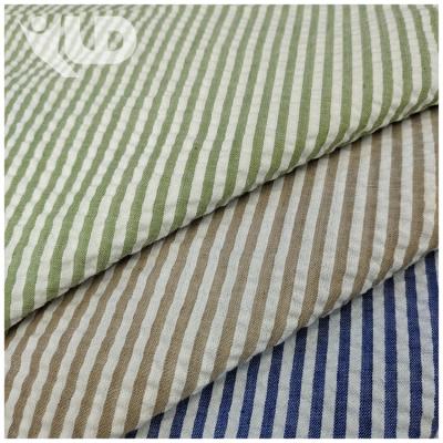 China Wholesale Cotton Blended Bubble Stripe Fabric Yarn-Dyed Tc Shirt Fabric Shrink-Resistant Crepe Polyester for sale