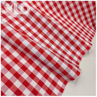 China Wholesale Shrink-Resistant Grid Perforated Fabric Breathable Polyester Spandex Blended Stretch Yarn-Dyed Plaid Apparel Blouse Fabric for sale