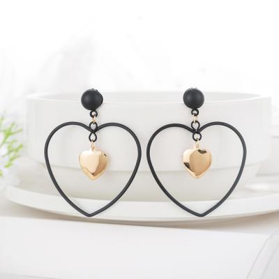 China Best Selling FASHIONABLE Gold Black Circle Drop Earrings Star Hollow Water Drop Earing Triangle Jewel Brinco Bijouterie for sale