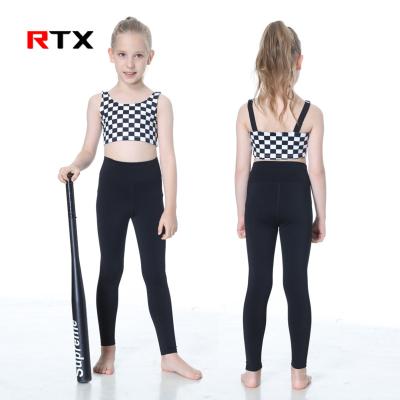 China Wholesale Breathable Fitness Wear Yoga Wear Gym Suitas Kids Yoga Set Black Sportswear Kids Sports Tops For Girls Kids Yoga Pants for sale