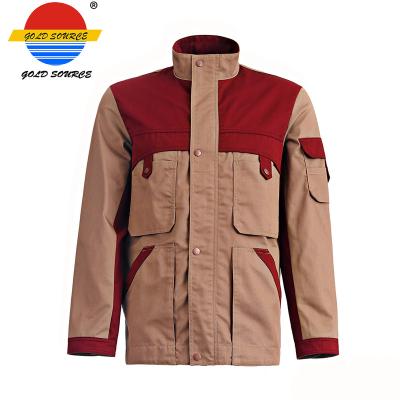 China Red Sandy 320g Canvas Outdoor High End Graduated Work Uniform Jacket for sale