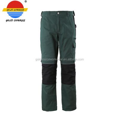 China Cotton Anti Shrink Green Black Trousers Contrast Stylish Outdoor Work Pants Men's Work Wear for sale