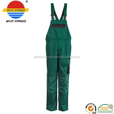 China China Anti-Shrink Clothes Industrial Settlement Wear Green Bib Pants American Workwear Overalls for sale