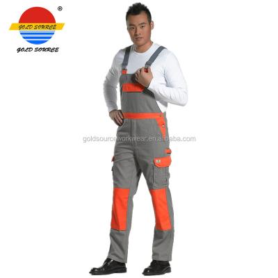 China Custom European Anti-Shrink Work Clothes Bib Pants Tie Up Overalls for sale