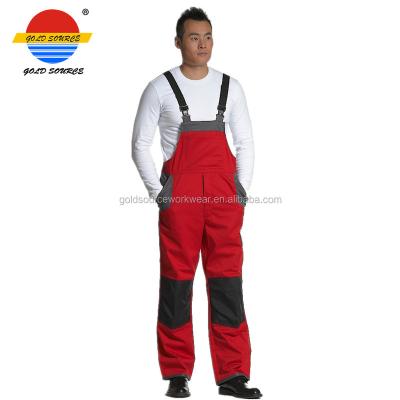 China Bib Pants Custom Plus Size Workwear Bib Brace Red Overalls For Men for sale